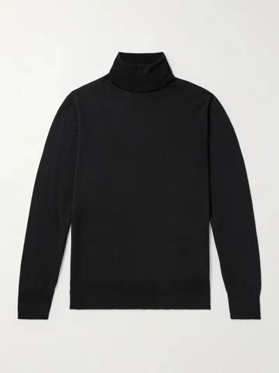 Mr P Slim-fit Merino Wool Rollneck Sweater In Black