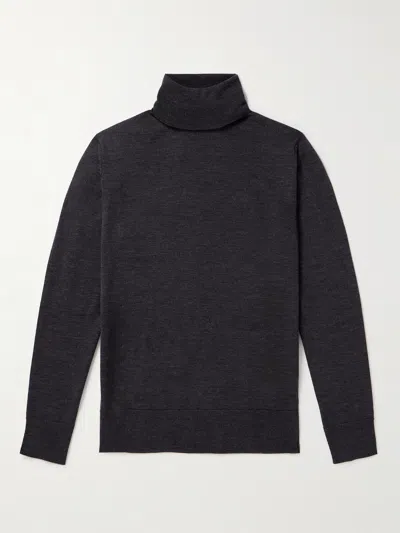 Mr P Slim-fit Merino Wool Rollneck Sweater In Gray