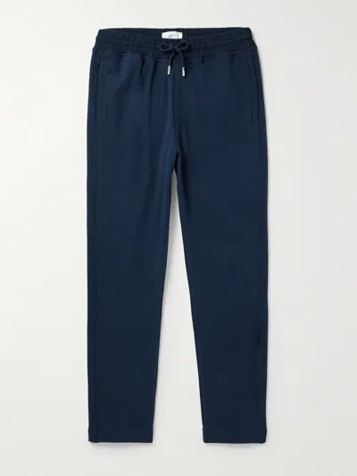 Mr P Tapered Cotton-jersey Sweatpants In Blue