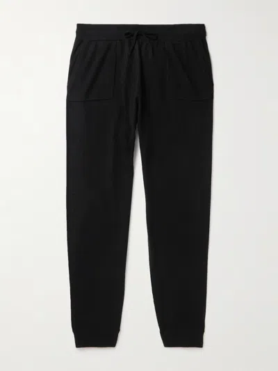 Mr P Wool And Cashmere-blend Sweatpants In Black