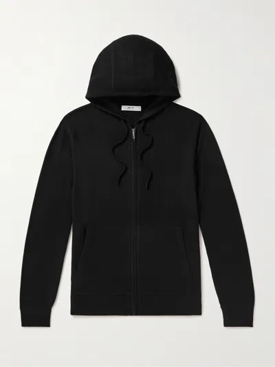 Mr P Wool And Cashmere-blend Zip-up Hoodie In Black