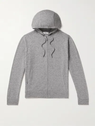 Mr P Wool And Cashmere-blend Zip-up Hoodie In Gray