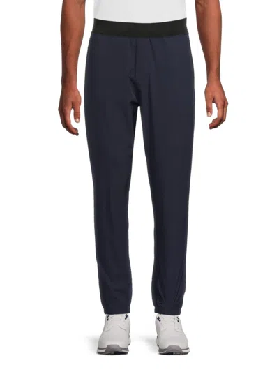 Mr. Swim Men's Solid Track Pants In Black