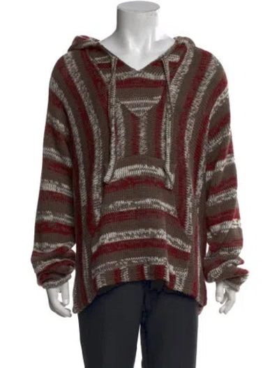 Pre-owned Mr Turk Alpaca Striped Hoodie In Brown
