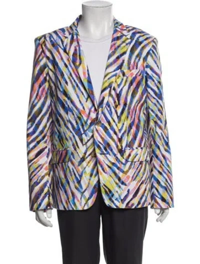 Pre-owned Mr Turk Animal Print Overcoat In White