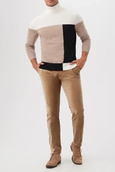 Mr Turk Callisto Color Block Turtle Neck Sweater In Multi