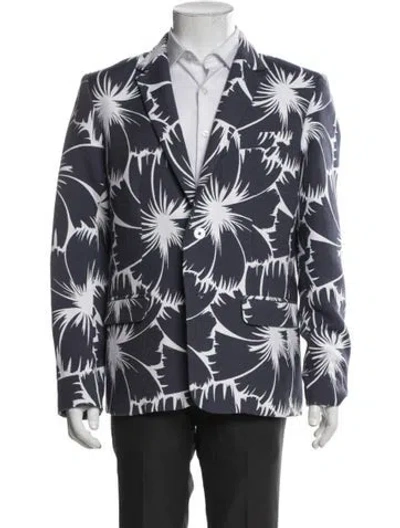 Pre-owned Mr Turk Floral Print Blazer In Blue