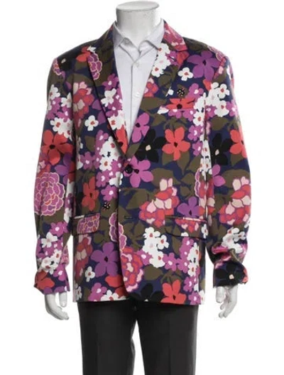 Pre-owned Mr Turk Floral Print Blazer In Purple