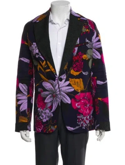 Pre-owned Mr Turk Floral Print Suit In Black