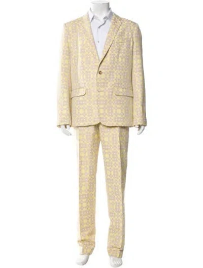 Pre-owned Mr Turk Floral Print Two-piece Suit In Yellow