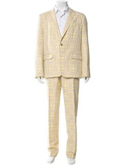 Pre-owned Mr Turk Floral Print Two-piece Suit In Yellow