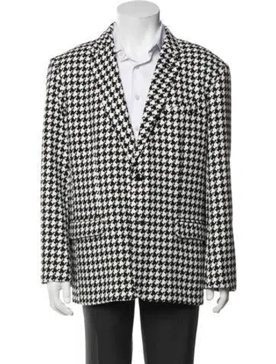 Pre-owned Mr Turk Houndstooth Print Blazer In Black