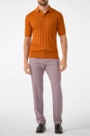 Mr Turk Kensington Short Sleeve Knit Polo In Orange