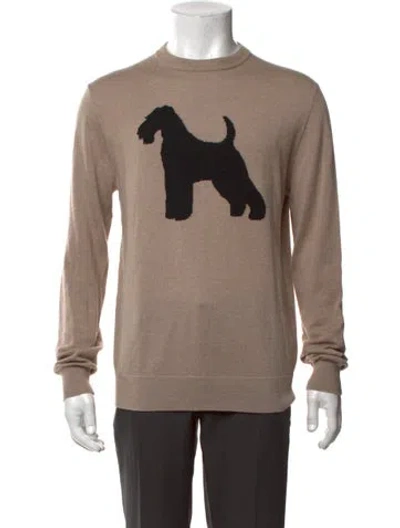 Pre-owned Mr Turk Merino Wool Graphic Print Pullover In Neutrals