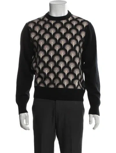 Pre-owned Mr Turk Merino Wool Printed Pullover In Blue
