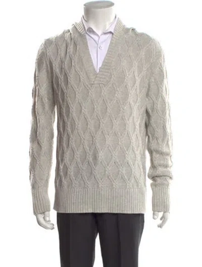 Pre-owned Mr Turk Patterned V-neck Pullover In Multicolor