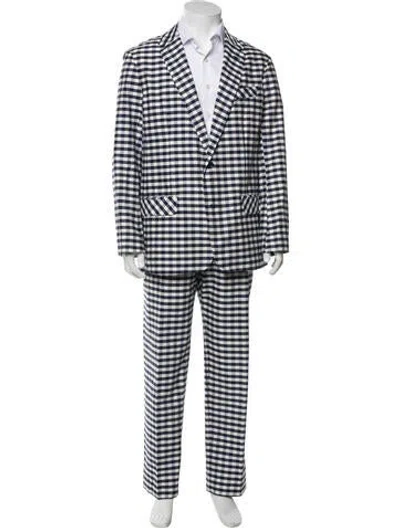 Pre-owned Mr Turk Plaid Print Two-piece Suit In Blue