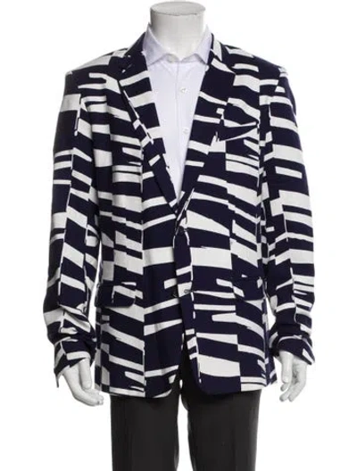 Pre-owned Mr Turk Printed Blazer In Blue
