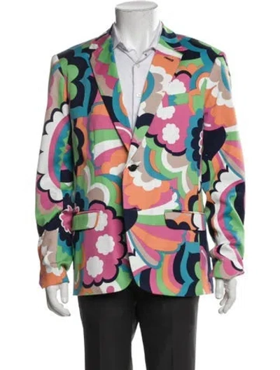 Pre-owned Mr Turk Printed Blazer In Pink
