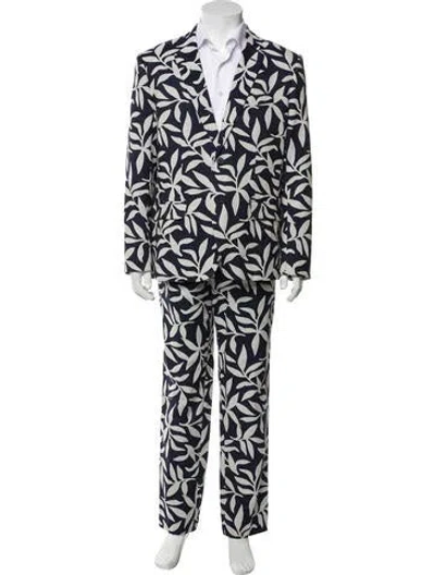 Pre-owned Mr Turk Printed Two-piece Blazer In Blue