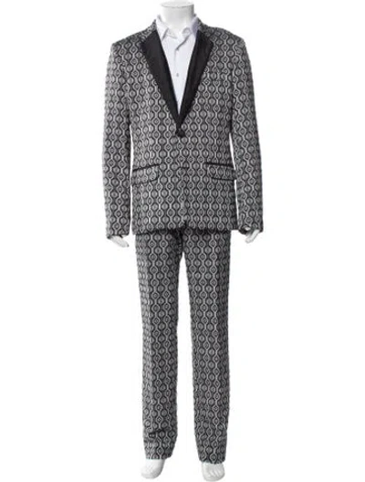 Pre-owned Mr Turk Printed Two-piece Suit In Blue