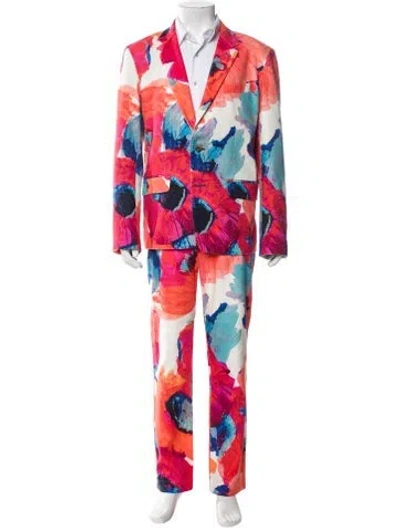 Pre-owned Mr Turk Printed Two-piece Suit In Orange