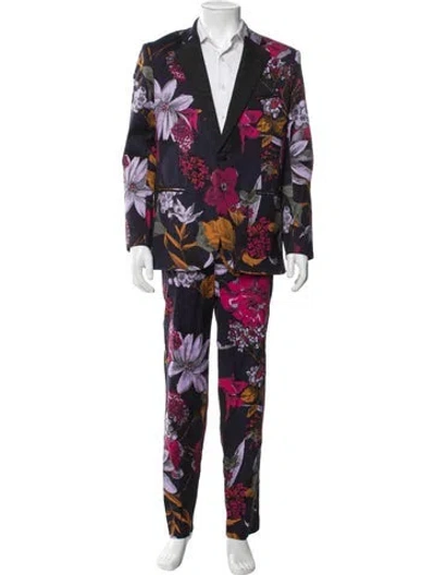 Pre-owned Mr Turk Printed Two-piece Suit In Purple