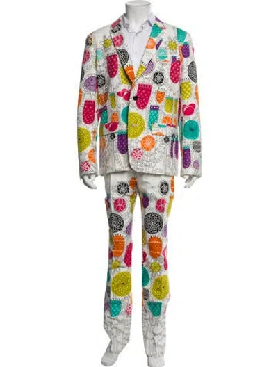 Pre-owned Mr Turk Printed Two-piece Suit In White