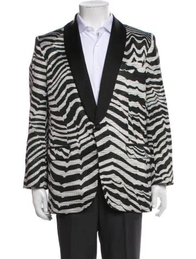 Pre-owned Mr Turk Striped Blazer In Black