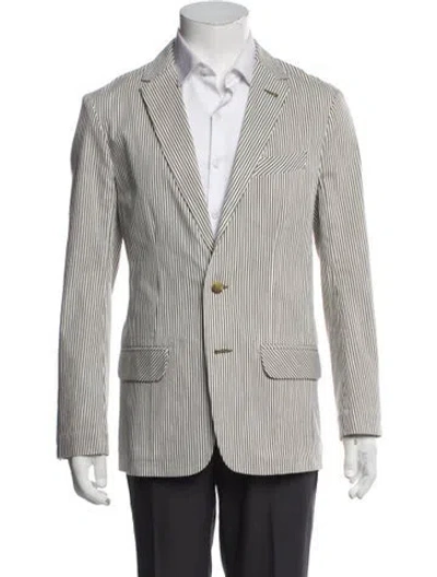 Pre-owned Mr Turk Striped Overcoat In White