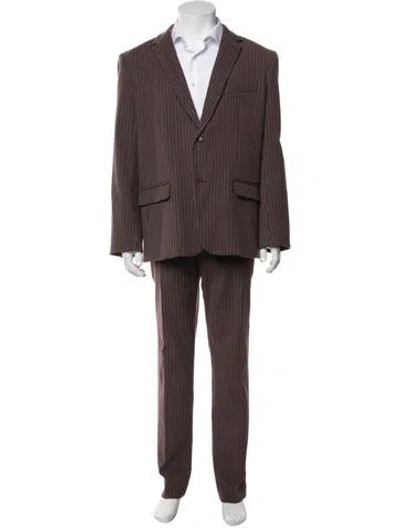 Pre-owned Mr Turk Striped Two-piece Suit In Brown