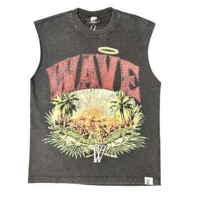 Mr. Wave Men's Paradise Cutoff Tee In Black In Multi