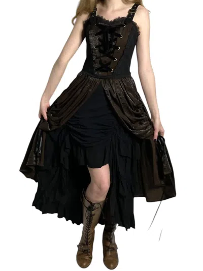 Mr. Yi's Steamland Steampunk Dress In Brown