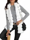 Mr. Ytg Fur Puffer Vest In White In Gray