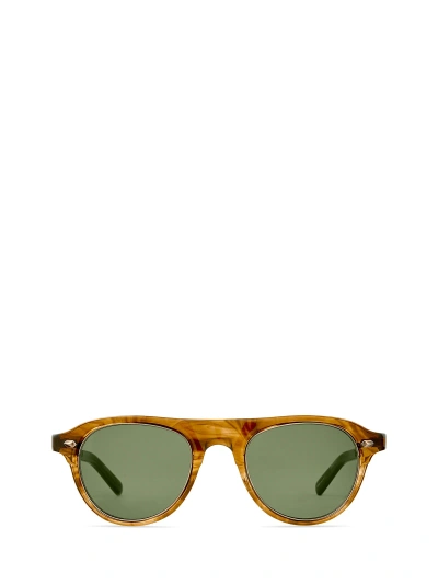 MR LEIGHT STAHL S MARBLED RYE-ANTIQUE GOLD/GREEN SUNGLASSES
