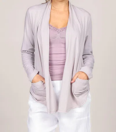 M.rena Jersey Knit Cardigan With Pockets In Grey
