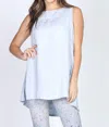 M.rena Linen Tunic In Ice Blue In Blue
