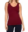 M.rena Reversible V-scoop Neck Tank Top In Burgundy In Red