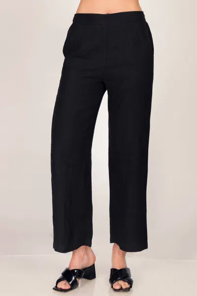 M.rena Straight Leg Linen Pants In Black