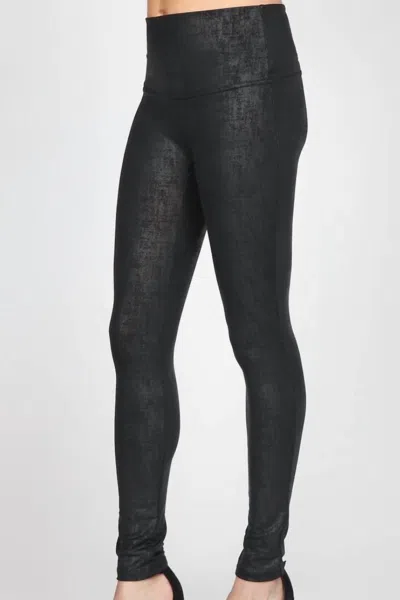 M.rena Women's Leatherette Distressed Legging In Black