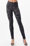 M.RENA WOMEN'S ZEBRA AND MARBLE HYBRID PRINT LEGGINGS IN BLACK