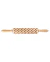 Mrs. Anderson's Baking Heart Design Embossing Rolling Pin European Beechwood In Tan