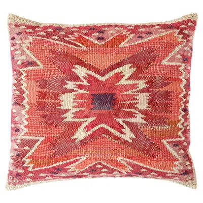 Pre-owned Märta Måås-fjetterström Ab 1 Pillow, 'nejlikan Röd', In Wool By Barbro Nilsson, 1950 In Pink