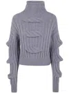 Mrz 3d Braid High Neck Sweater Clothing In Gray