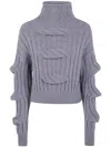 Mrz 3d Braid High Neck Sweater Clothing In Purple