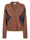 Mrz Argyle-pattern Cardigan In Brown