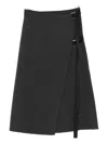 Mrz Buckle-fastening Wrap Midi Skirt In Gray