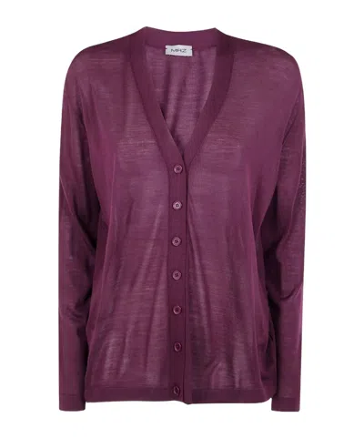 Mrz Buttoned Cardigan In Purple