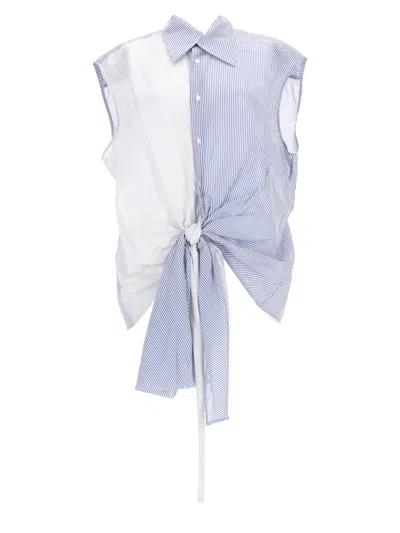 Mrz Camicia Smanicata In Cotone Misto Seta In Multi
