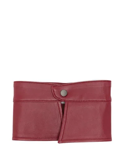 Mrz Faux Leather Collar In Red